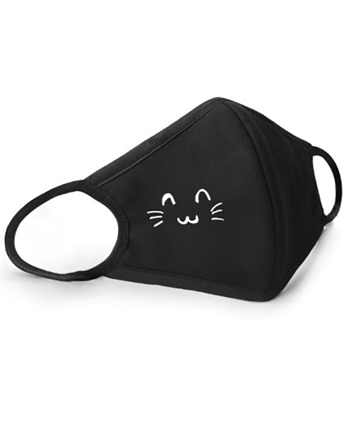 Cute Cotton Breathable Three-Dimensional Thin Dustproof Summer Cartoon Black Mask