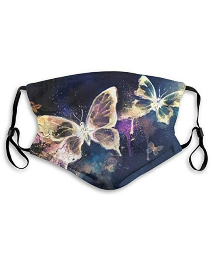Winter Butterfly Printed Cotton Warm and Dustproof Washing Cloth Masks