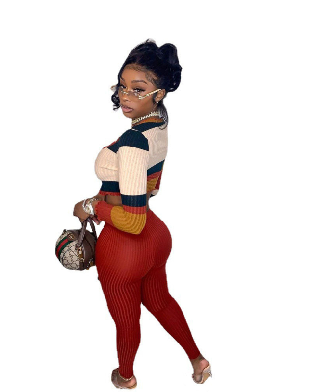Women Fashion Autumn Two Piece Pant Set S-XL