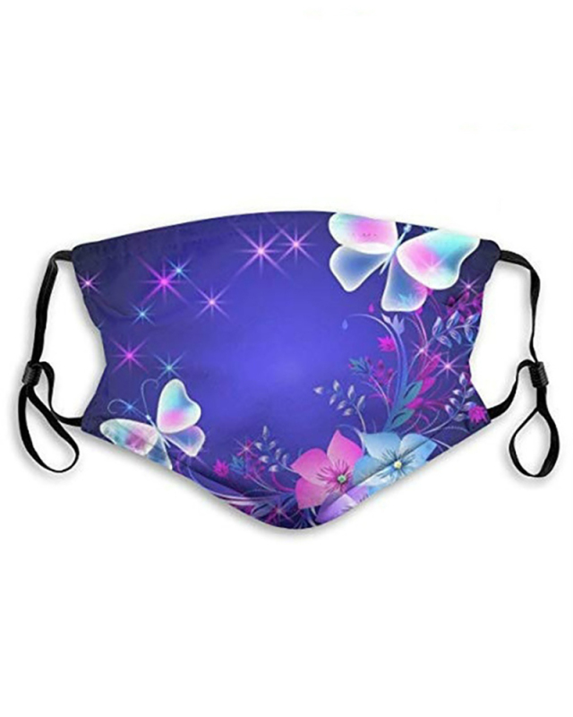 Winter Butterfly Printed Cotton Warm and Dustproof Washing Cloth Masks