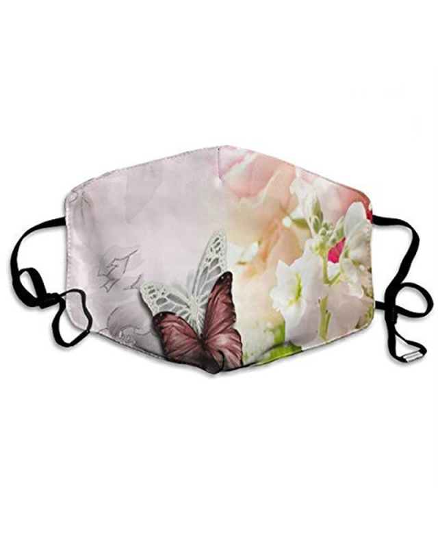 Winter Butterfly Printed Cotton Warm and Dustproof Washing Cloth Masks