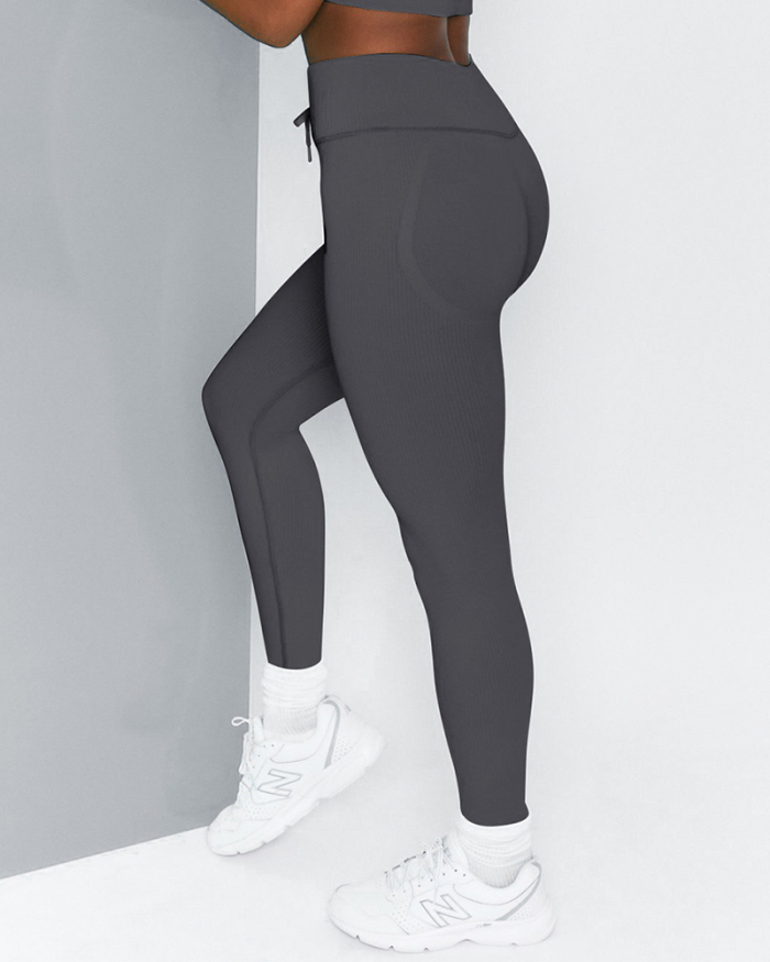 Women's Fashion Candy Color Yoga Pants Legging Casual Sports Fitness Pants High Waist Hip-lift Seamless Knitted Tight Legging S-L
