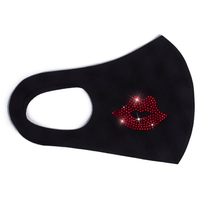Hot Rhinestone Red Lip Jewelry Masks