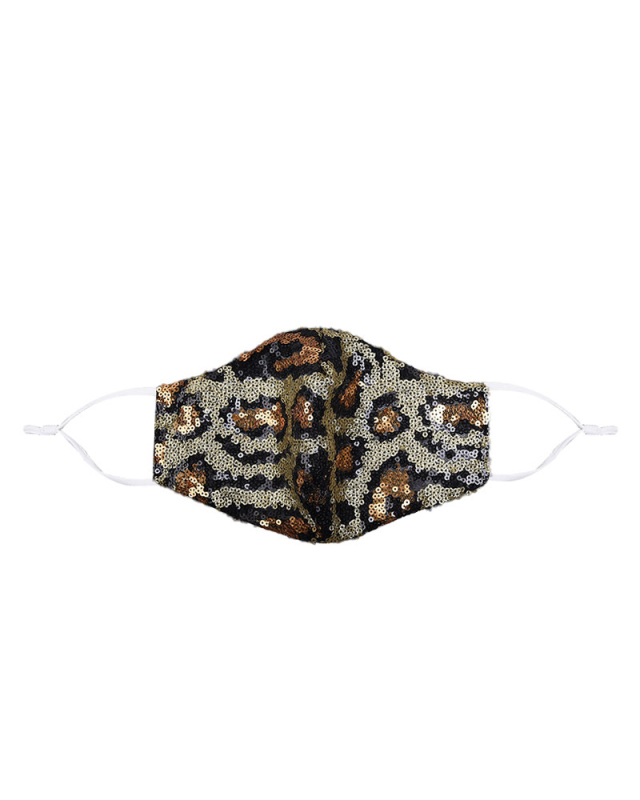 Fashion Leopard Print Sequin Hanging Ear Thin Double-layer Dustproof Anti-smog Masks