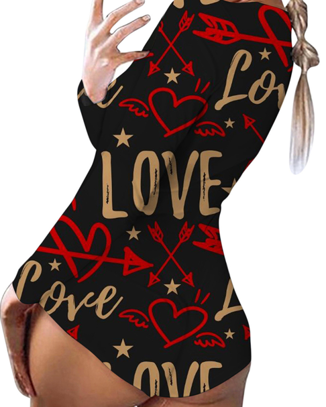 Woman Printed Sexy Flap Buttoned Jumpsuit Shorts S-2XL