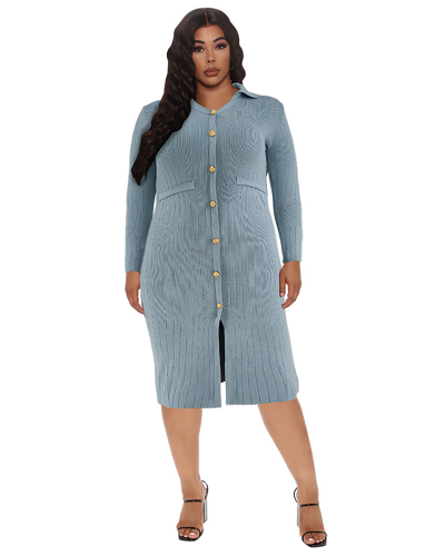 Long Sleeve Women Elastic Sweater Dress