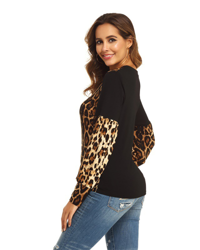 Leopard Printed Women Causal T Shirt