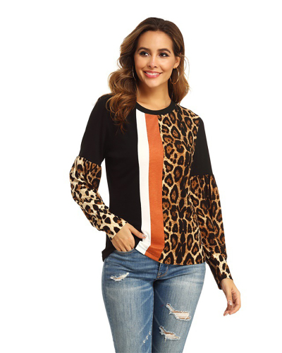 Leopard Printed Women Causal T Shirt