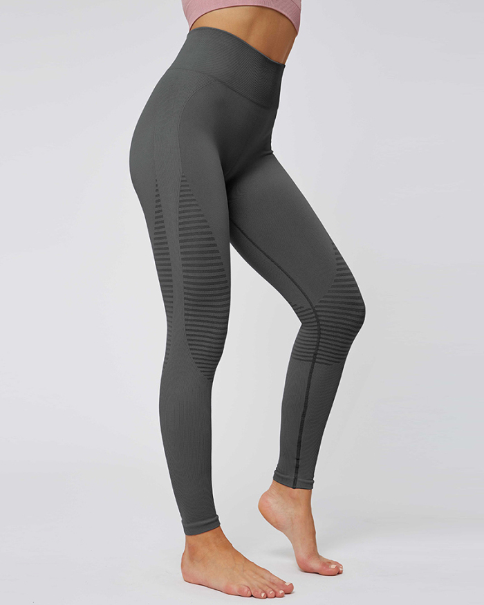 Seamless Knitted Quick-drying Gym Sports High-waist Hip-lifting Yoga Leggings Yoga Pants S-L