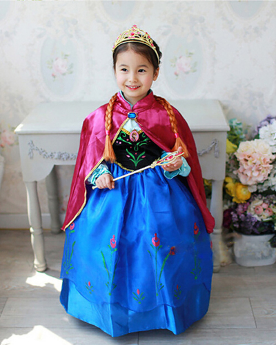 Frozen Anna Long-Sleeved Princess Dress and Cape Two-Piece Set