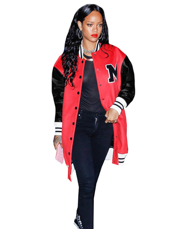 Winter Women Long Baseball Jacket Coat S-XXL