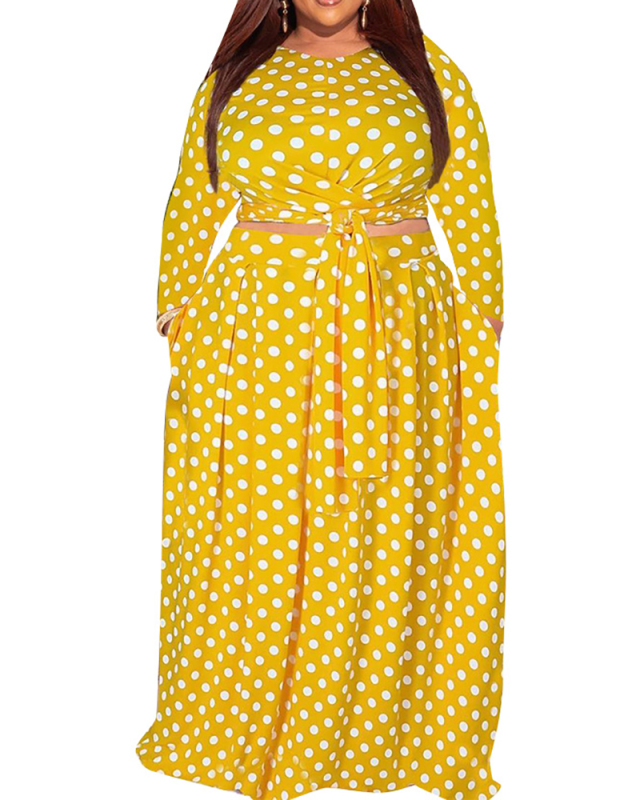 Women's Plus Size Fashion Casual Printed Two-Piece Set XL-5XL