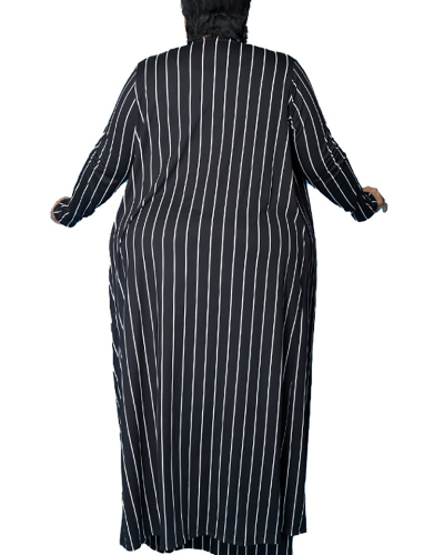 Plus Size Sexy Women's Striped Commuter Three-piece Suit L-4XL