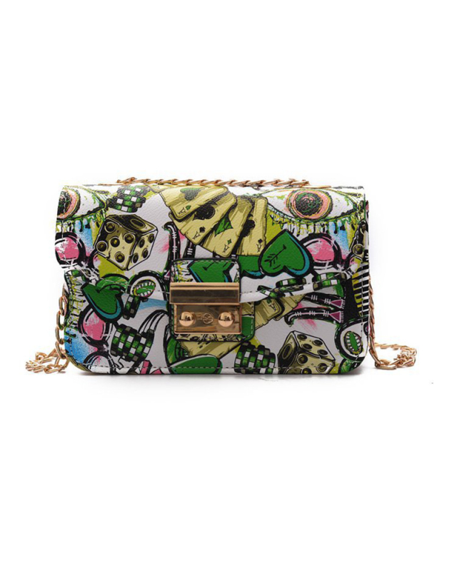 New Fashion Women's Small Square Buckle Chain One-Shoulder Diagonal Bag