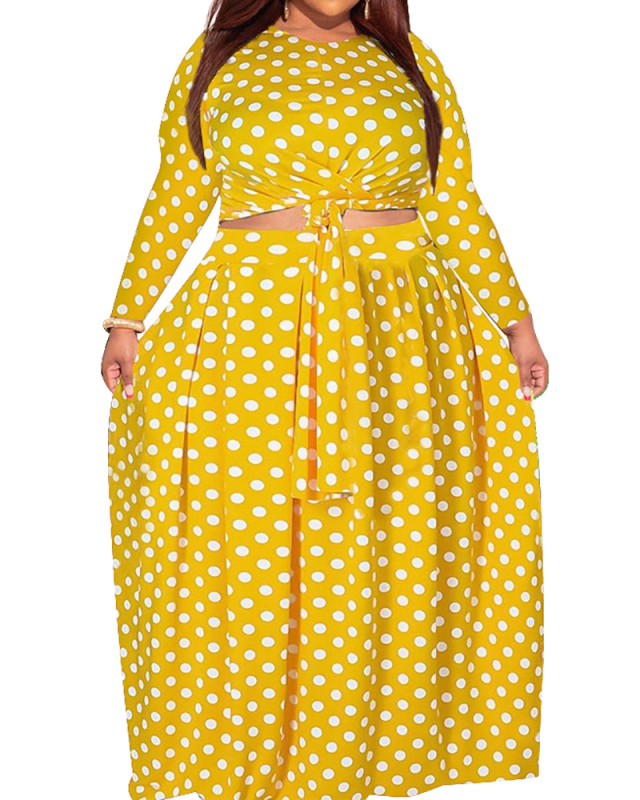 Women's Plus Size Fashion Casual Printed Two-Piece Set XL-5XL