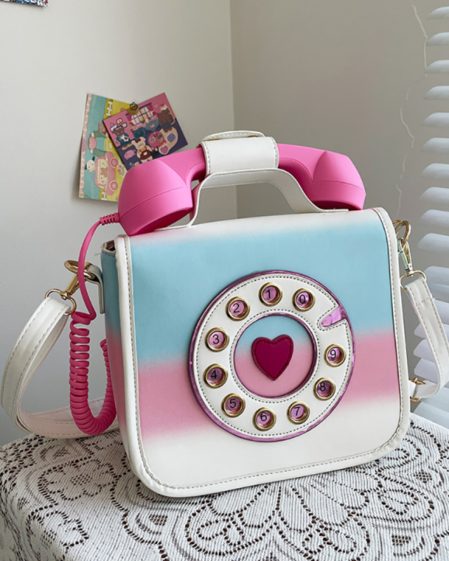 Female Fashion Creative Gradient Color Funny Simulation Phone Messenger Bag