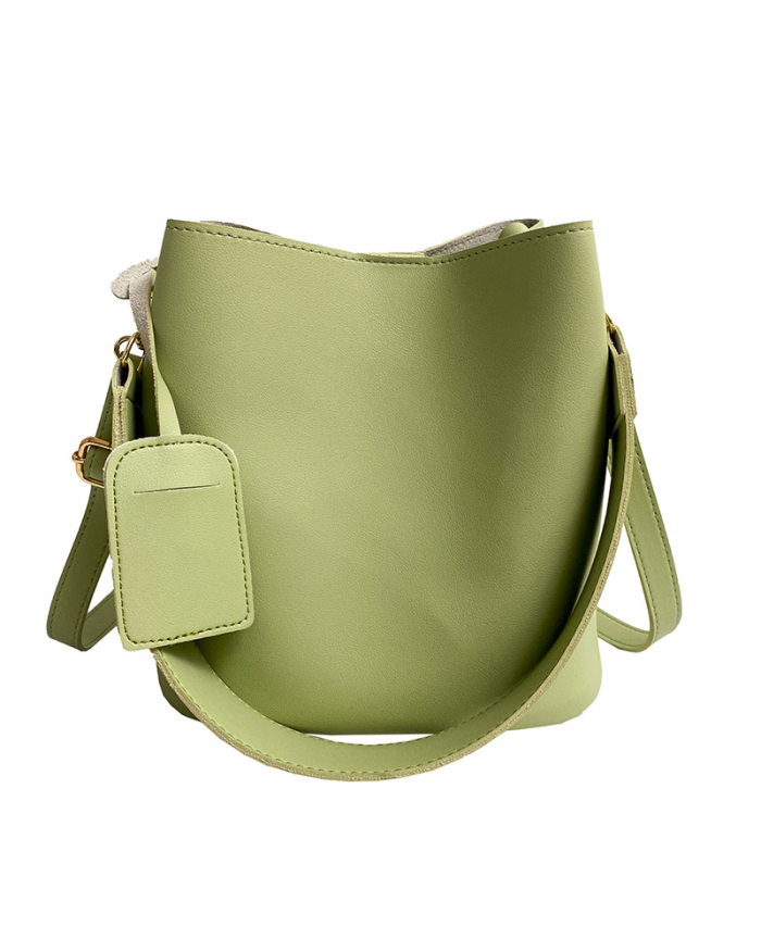New Fashion One-Shoulder Simple Portable Messenger Large-Capacity Retro Bucket Bag