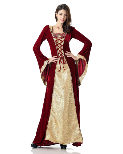 Retro Court Dress Aristocratic Queen Dress Little Red Riding Hood Halloween Ball Princess Dress
