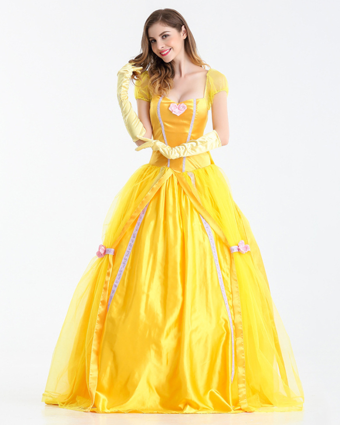 New Costume For Halloween Adult Belle Dress Beauty And The Beast Belle Snow Masquerade Costume