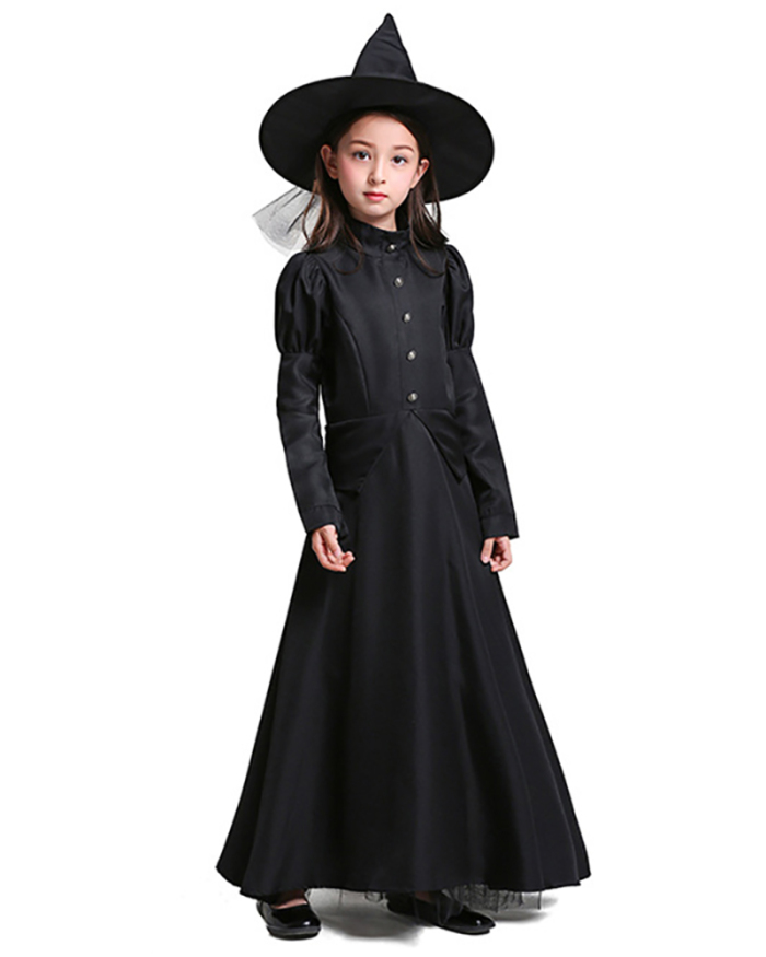 The Wizard of Oz Halloween Costume Stage Performance Adult Cosplay Black Witch Witch Role-playing Parent-child Costume