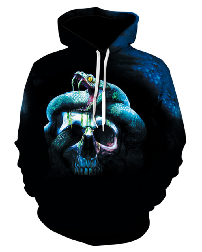 Halloween Skull Ghost 3D Printed Sports Casual Hooded Sweater