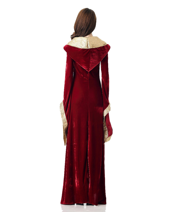 Retro Court Dress Aristocratic Queen Dress Little Red Riding Hood Halloween Ball Princess Dress