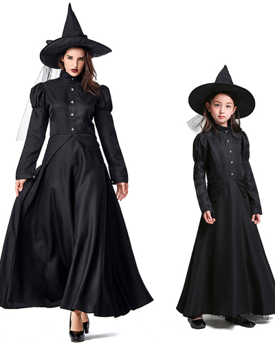 The Wizard of Oz Halloween Costume Stage Performance Adult Cosplay Black Witch Witch Role-playing Parent-child Costume