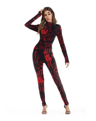 Women 3D Style Halloween Cosplay Costumes Jumpsuit Bodysuit