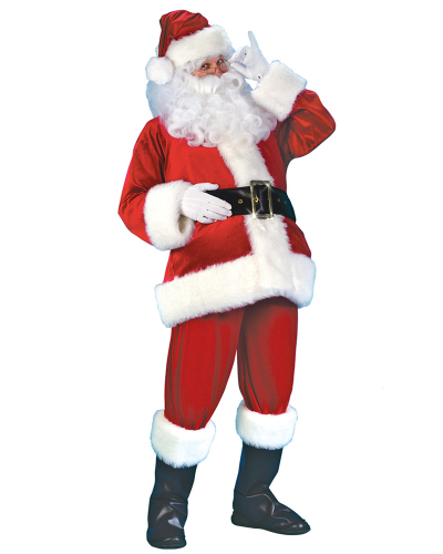 Santa Suit 7pcs Plush Adult Costume
