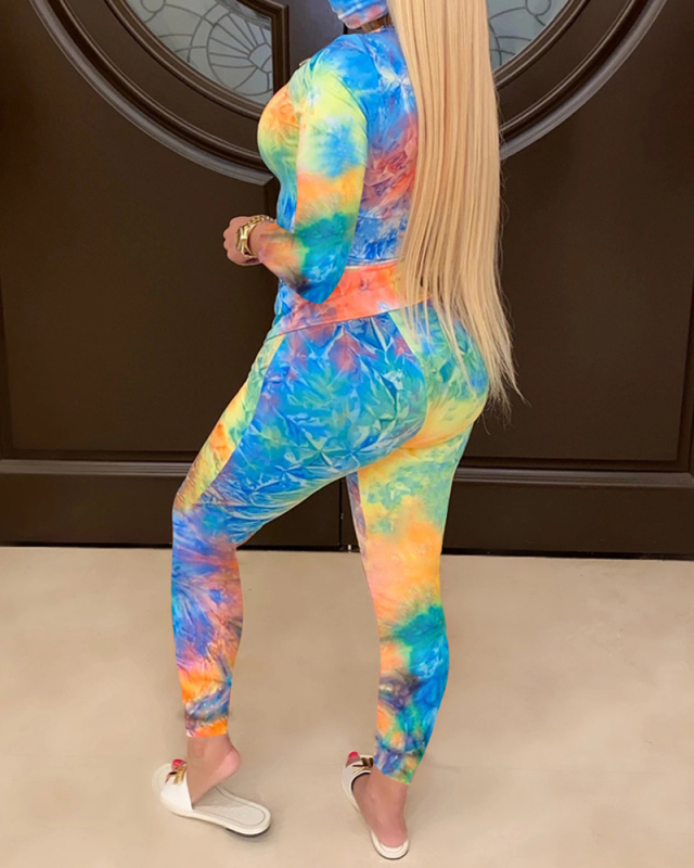 Lady Tie Dye Casual Street Style Two Piece Set  S-2XL 