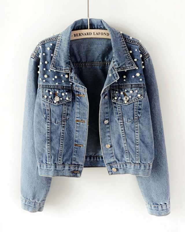 Oversize Denim Jacket for Women Ripped Jean Jacket Boyfriend Long Sleeve Coat S-5XL