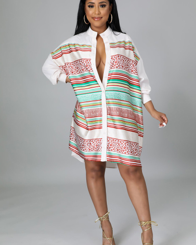 Digital Printed Women Loose Style Fashion TShirt Dress S-3XL
