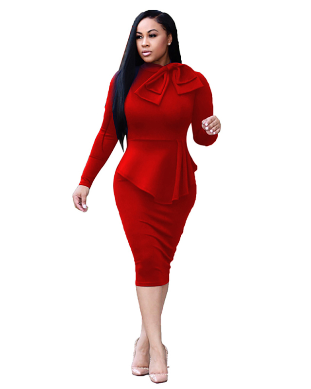 Women's O-Neck Wholesale New Long Midi Dress