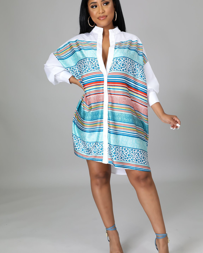 Digital Printed Women Loose Style Fashion TShirt Dress S-3XL