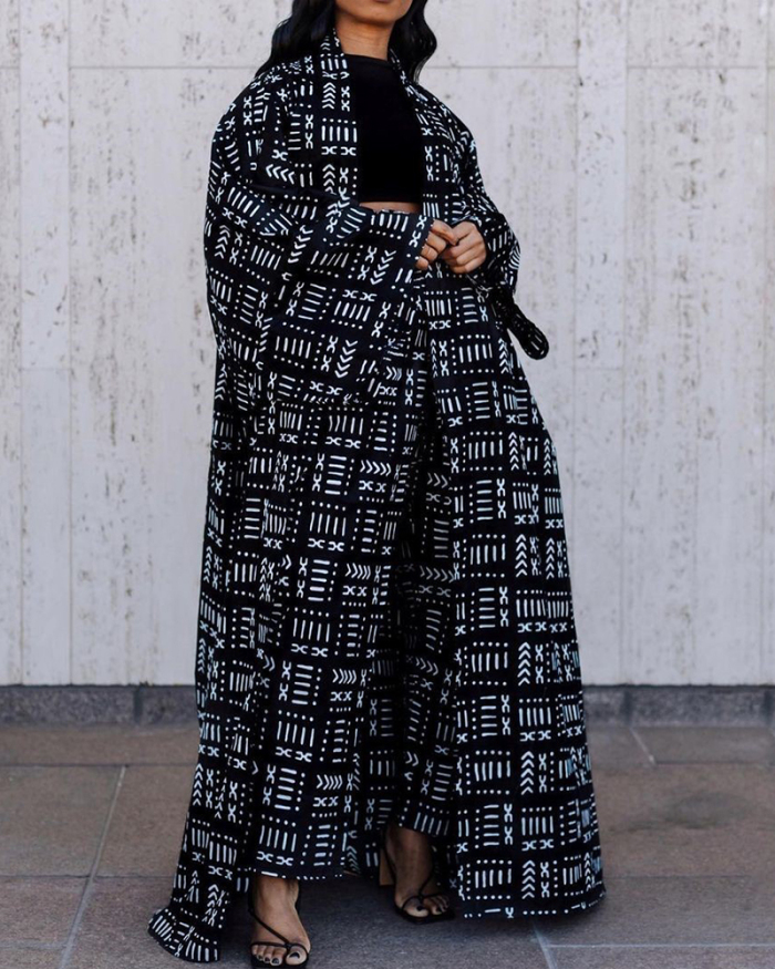 Women Long Sleeve Jacket Outwear Loose Kimono Top Floor-length Coat Multi Color S-2XL