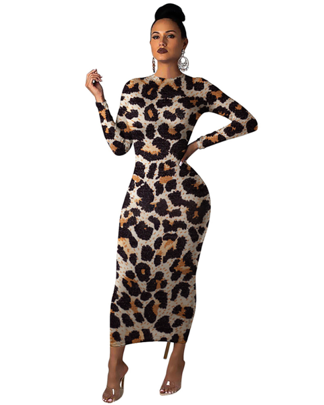Leopard Printed Popular Women Long Dress