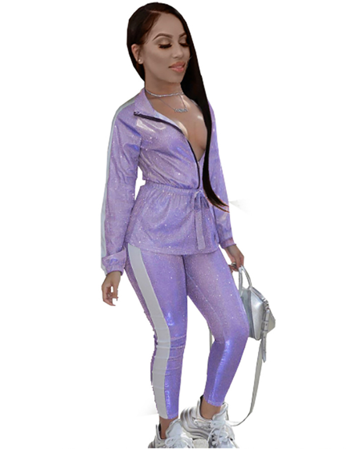 Light Purple Women Two Piece Outfits