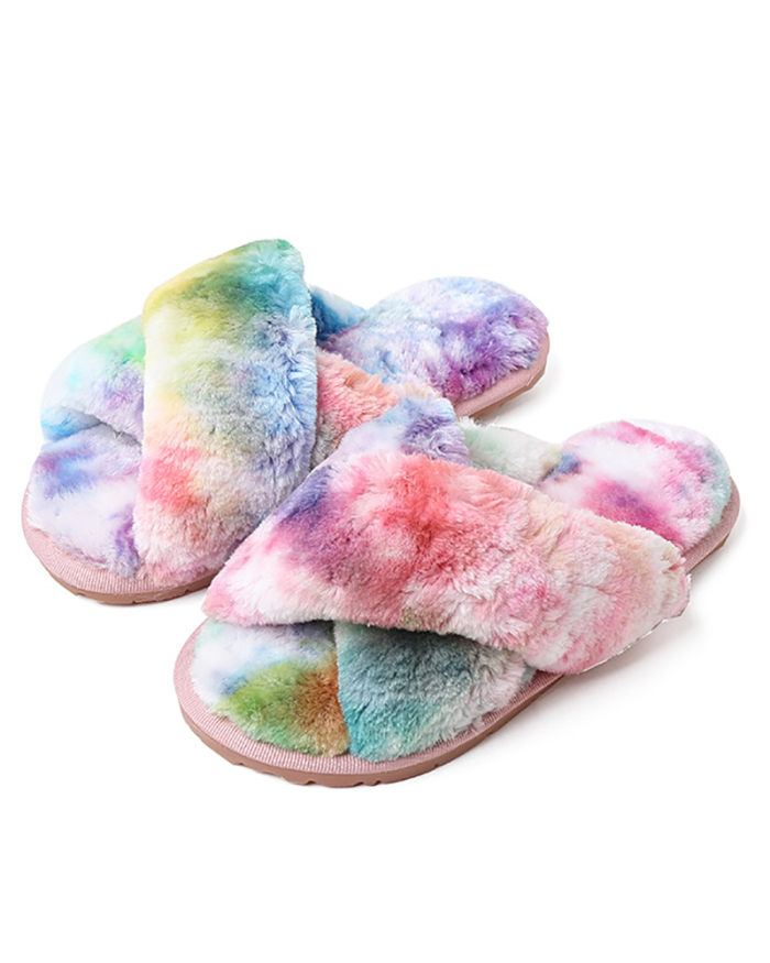 Adults & Kids Home Multi Color Fluffy Slippers