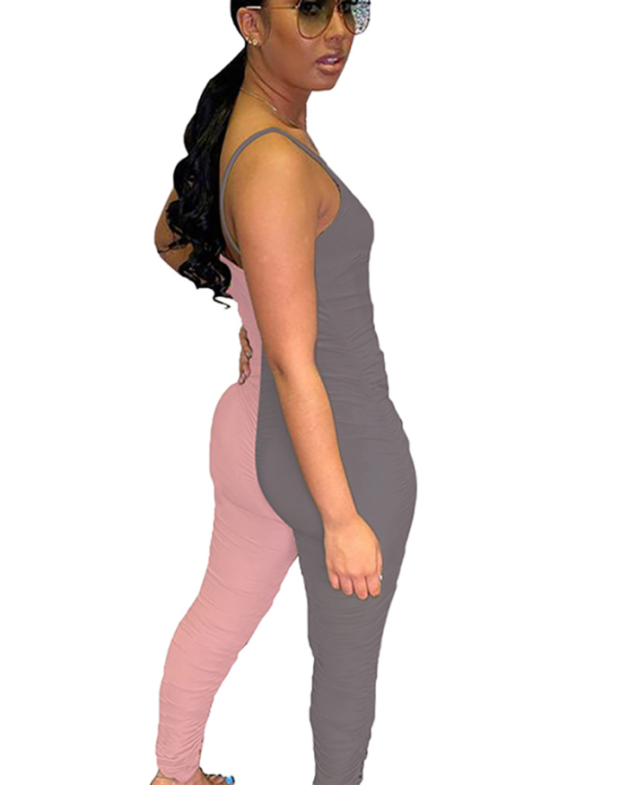 Two-Colors Women Slim Jumpsuit