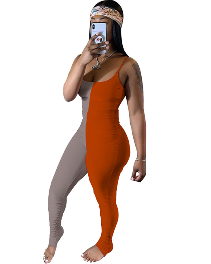 Two-Colors Women Slim Jumpsuit