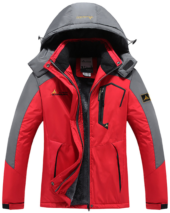 Waterproof Thickened Fleeced Mountaineering Clothes for both Men Women Hooded Warmth-keeping Jacket Multi Color M-6XL