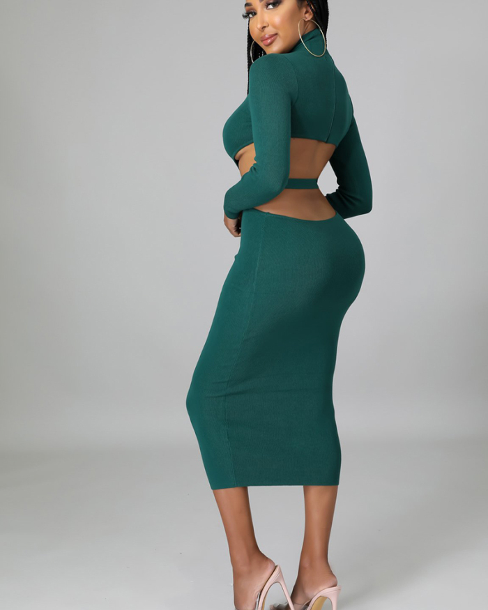 Elegant Women New Slim Hollow Out Pencil Skirt Midi Dress S-XXL