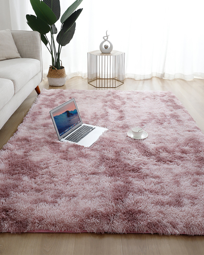 Tie-dye Gradient Color Floor Mat Bedroom Living Room Table Mat Long Hair Washable Carpet Multi Color Multi Size