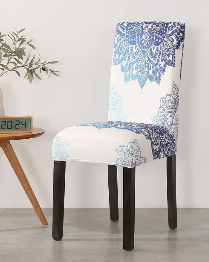 Bohemian Style Florals Half-covered Chair Cover One-piece Elastic Chair Cover Fabric Multi Color