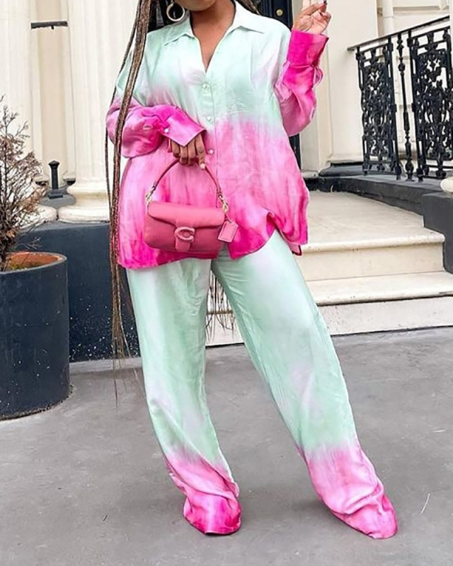 Printed Loose Street Style Two Piece Pant Set S-XXL