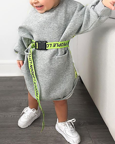 Grey Fashion Little Kids Dress