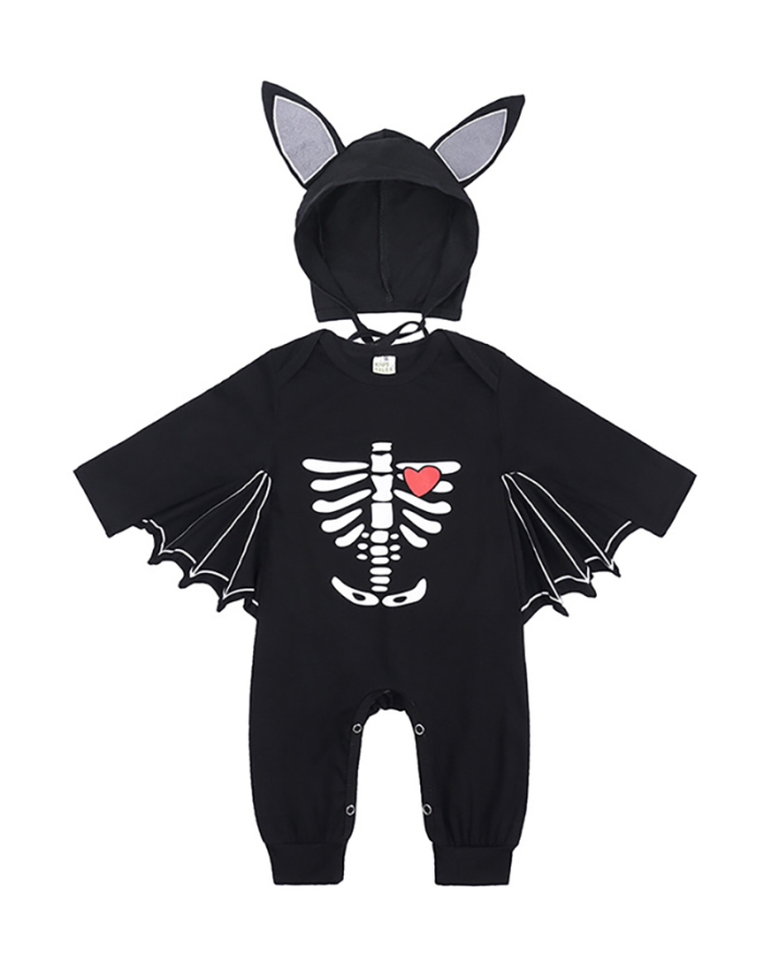 Halloween Children's Clothing BabyPumpkin Letters One-Piece Bat Shape Jumpsuit 70-100