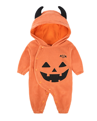 Baby Fall/Winter Outfits Jumpsuits Halloween Pumpkin Hooded Show Clothes Outing 70-95