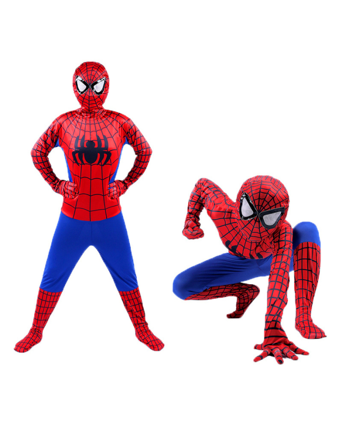 Children's Role Playing Jumpsuit Boys Halloween Cosplay Tights Steel Spider Show Clothes 100-150