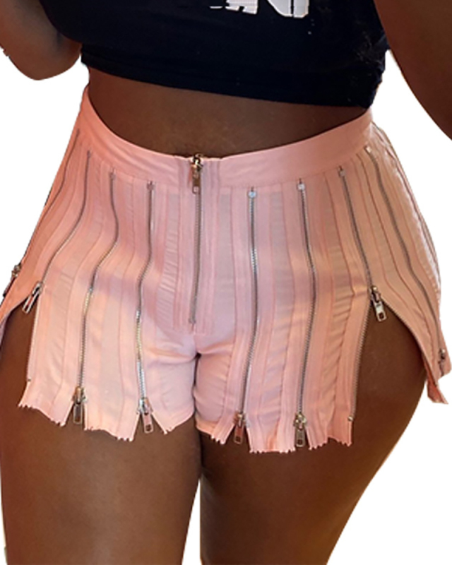 Women Solid Color High Waist Short Pants Black Pink Purple Light Blue S-2XL 
